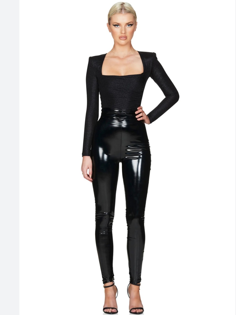 NOOKIE VIKTORIA’S PANTS BLACK SHINY Faux Leather